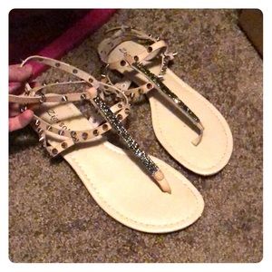 Spike/Studded Nude Sandals